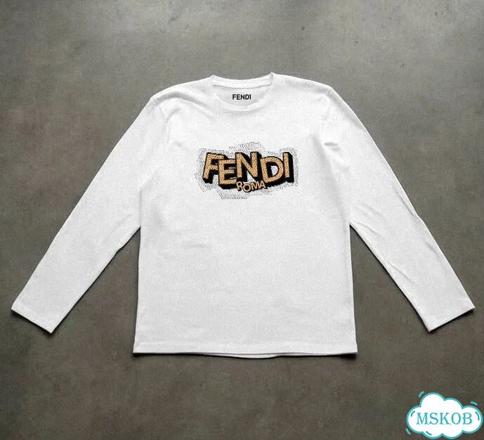 Лонгслив мужской белый Fendi Roma SS26 streetwear vintage AC0089 фото 1