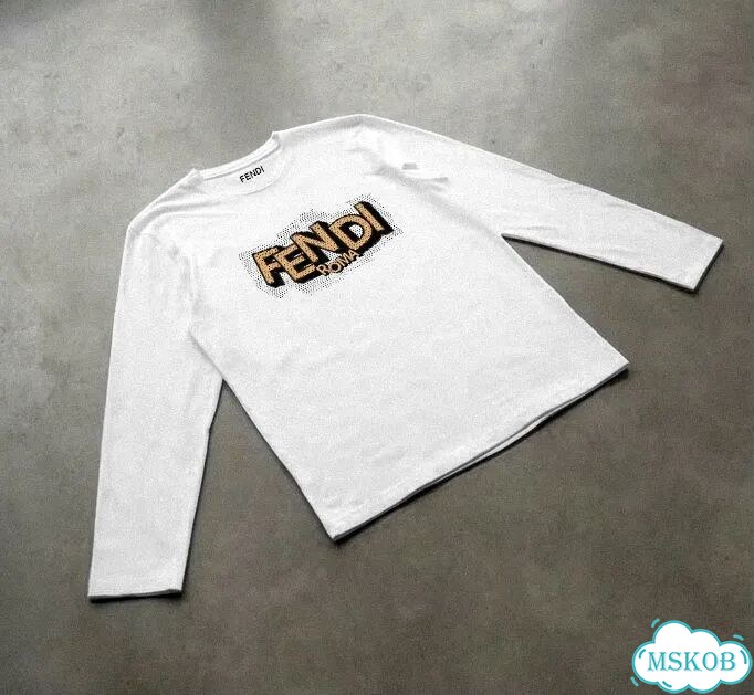 Лонгслив мужской белый Fendi Roma SS26 streetwear vintage AC0089 фото 2