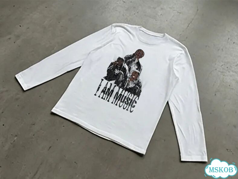 Лонгслив мужской белый I am music play boy carti streetwear vintage AD0039 фото 2
