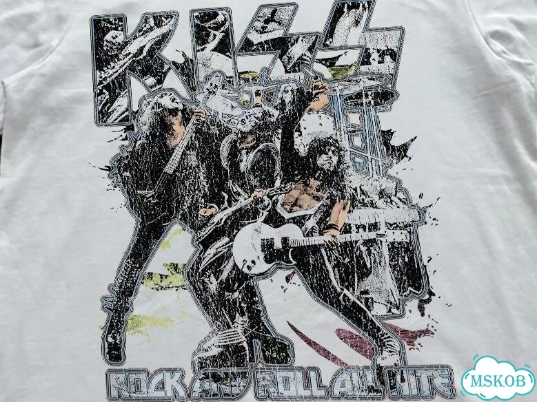 Лонгслив мужской белый Kiss Rock and Roll streetwear vintage AD0043 фото 3