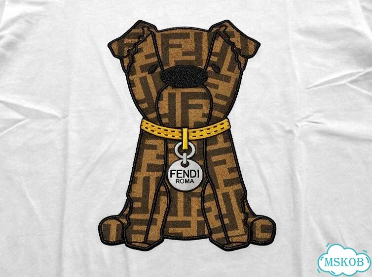 Футболка мужская белая Fendi Roma SS26 (собака) streetwear vintage AC0094 фото 3