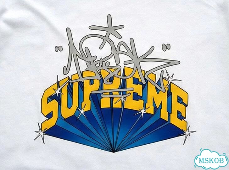 Лонгслив мужской Supreme белый (с желтыми буквами) streetwear vintage AC0092 фото 3