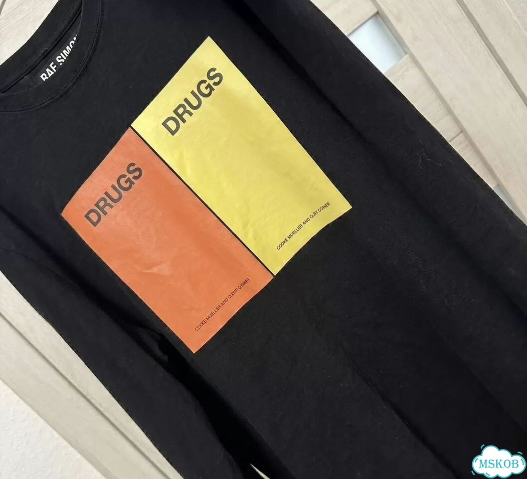 Лонгслив Raf Simons lived Vintaged sleeve черный фото 5