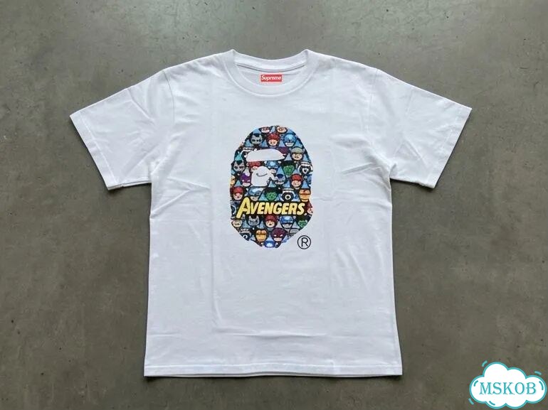 Футболка мужская Bape белая Marvel Avengers streetwear vintage AD0033 фото 1