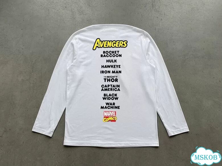 Лонгслив мужской Bape белый Marvel Avengers streetwear vintage AD0033 фото 2
