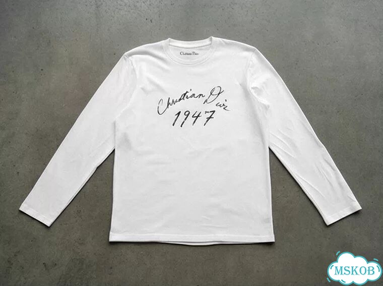 Лонгслив мужской белый Crtistian Dior 1947 streetwear vintage AC0090 фото 1
