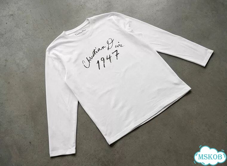 Лонгслив мужской белый Crtistian Dior 1947 streetwear vintage AC0090 фото 2
