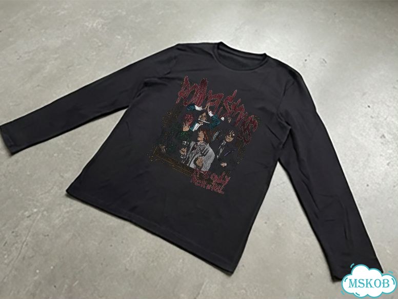 Лонгслив мужской черный Rolling stones streetwear vintage AD0040 фото 2