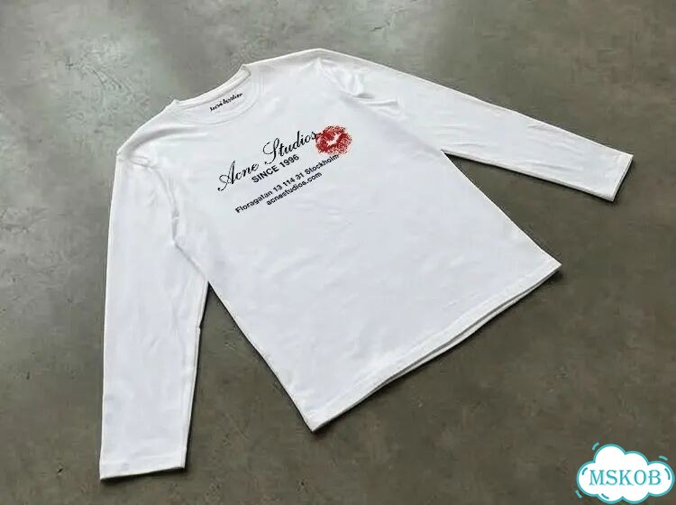 Лонгслив мужской белый Acne Studios Since 1996 streetwear vintage AC0087 фото 2