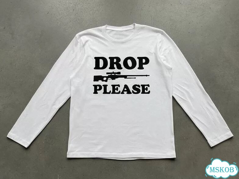 Лонгслив мужской белый Drop please streetwear vintage AD0028 фото 1