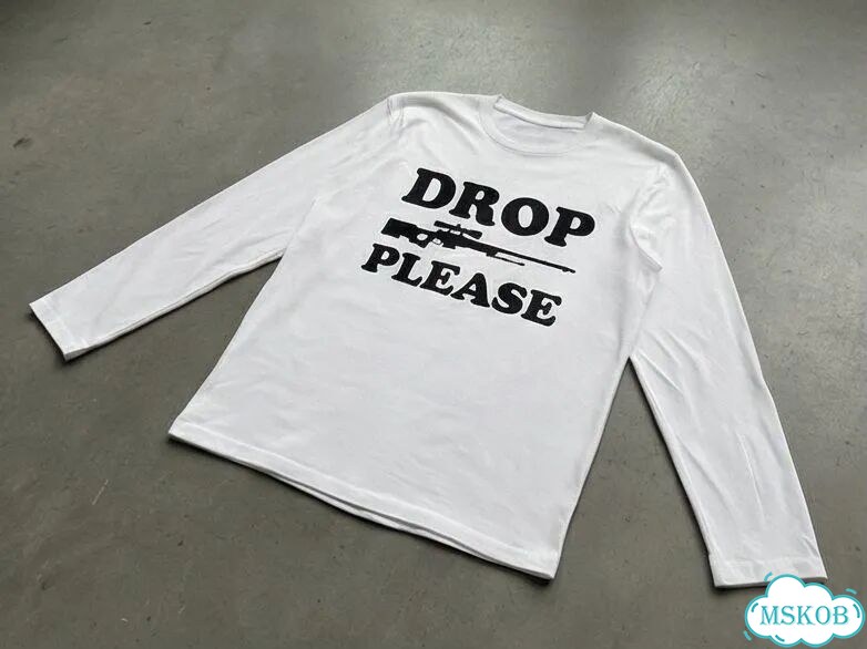 Лонгслив мужской белый Drop please streetwear vintage AD0028 фото 2