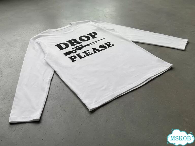 Лонгслив мужской белый Drop please streetwear vintage AD0028 фото 3