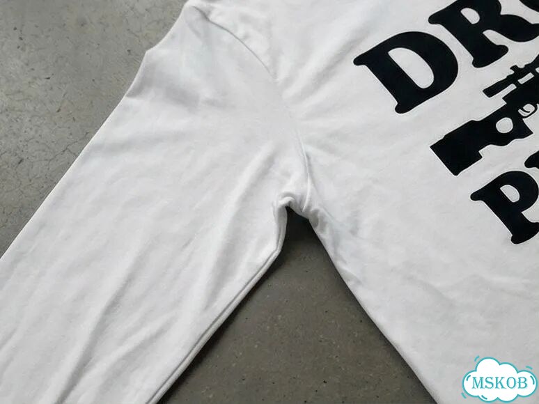 Лонгслив мужской белый Drop please streetwear vintage AD0028 фото 4