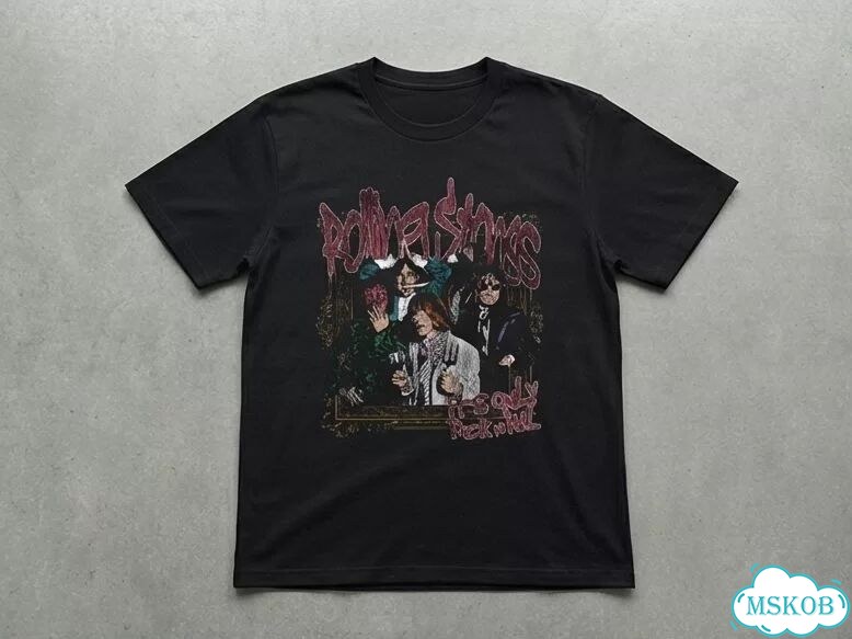 Футболка мужская черная Rolling stones streetwear vintage AD0040 фото 1