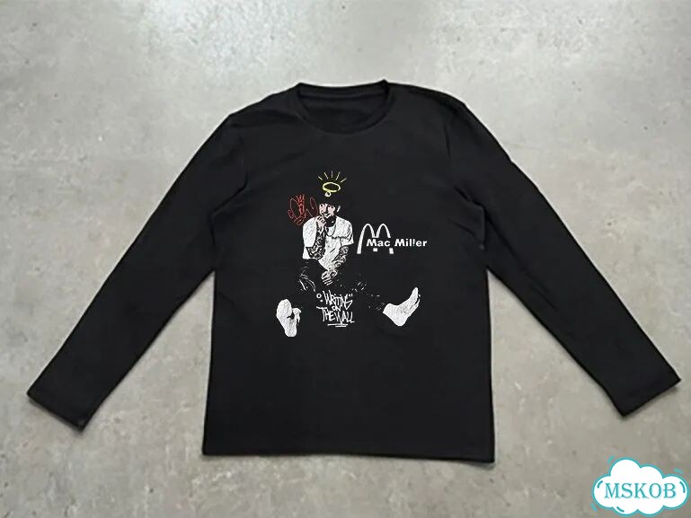 Лонгслив мужской черный Mac Miller streetwear vintage AD0041 фото 1