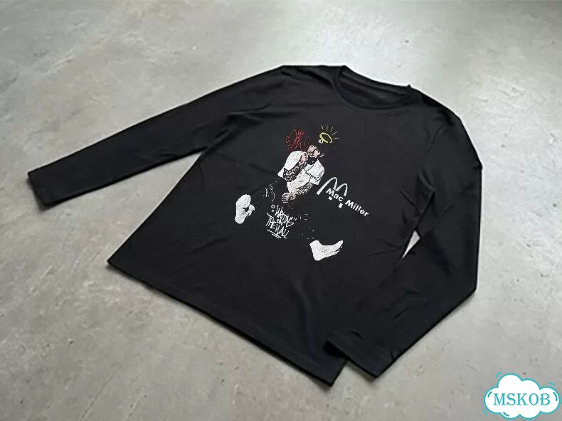 Лонгслив мужской черный Mac Miller streetwear vintage AD0041 фото 2