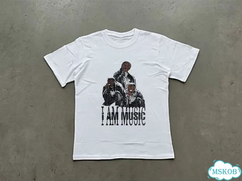 Футболка мужская белая I am music play boy carti streetwear vintage AD0039 фото 1