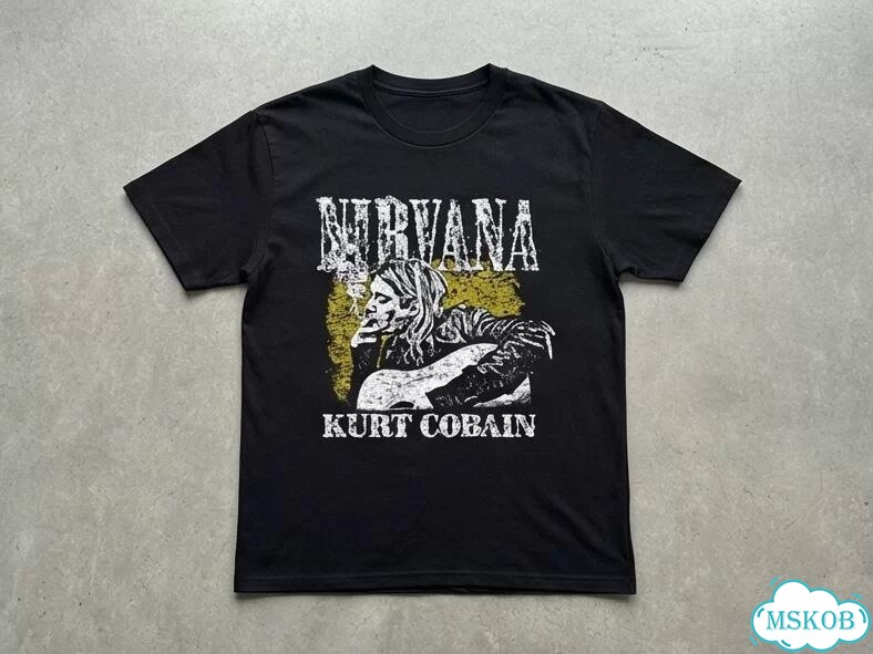 Футболка мужская черная Nirvana Kurt Cobain streetwear vintage AD0036 фото 1