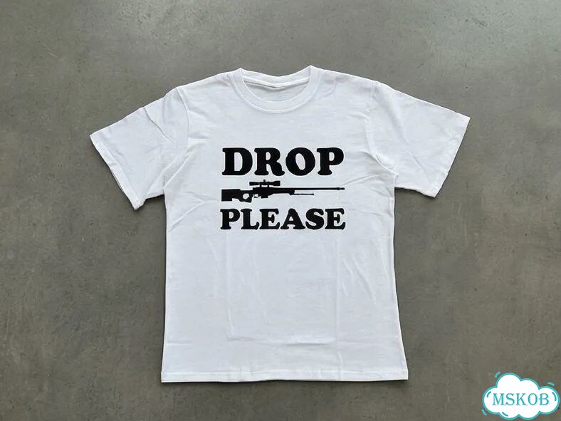 Футболка мужская белая Drop please streetwear vintage AD0028 фото 1