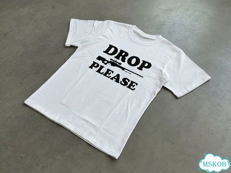 Футболка мужская белая Drop please streetwear vintage AD0028 фото 2