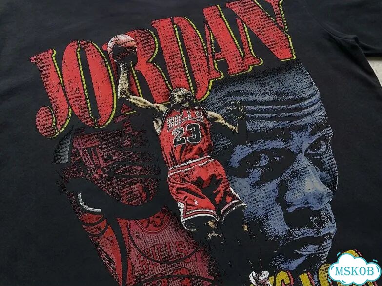 Футболка мужская черная Jordan streetwear vintage AD0037 фото 2