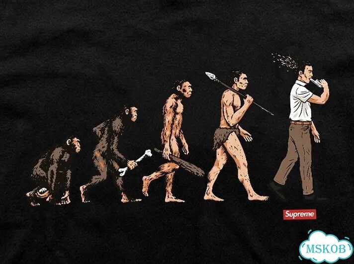 Футболка мужская Supreme черная Evolution streetwear vintage AC0098 фото 3