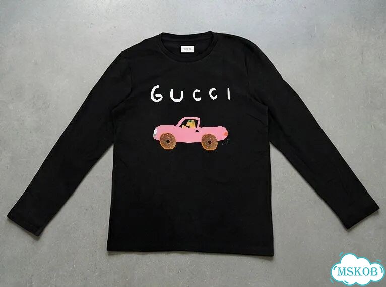 Лонгслив мужской Gucci черный Собака в машине luxury archive type AC0096 фото 1