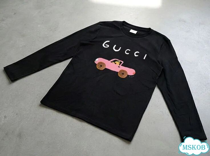 Лонгслив мужской Gucci черный Собака в машине luxury archive type AC0096 фото 2