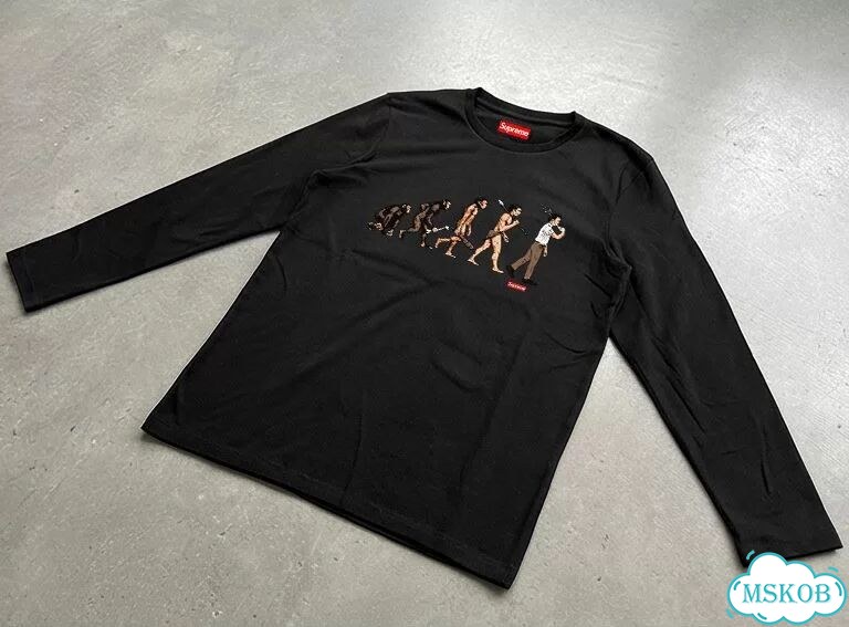 Лонгслив мужской Supreme черный Evolution streetwear vintage AC0098 фото 2