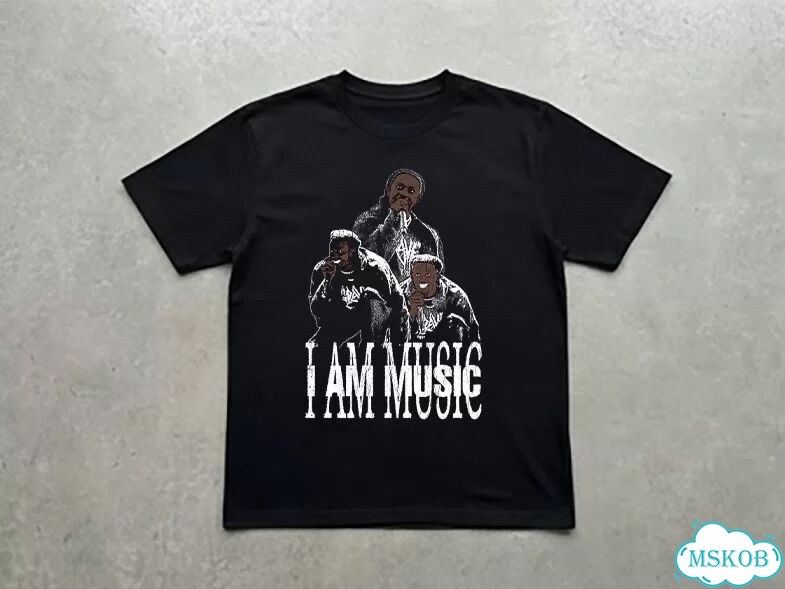 Футболка мужская черная I am music play boy carti streetwear vintage AD0038 фото 1