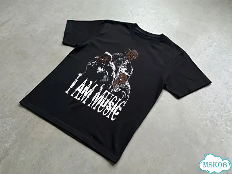 Футболка мужская черная I am music play boy carti streetwear vintage AD0038 фото 2