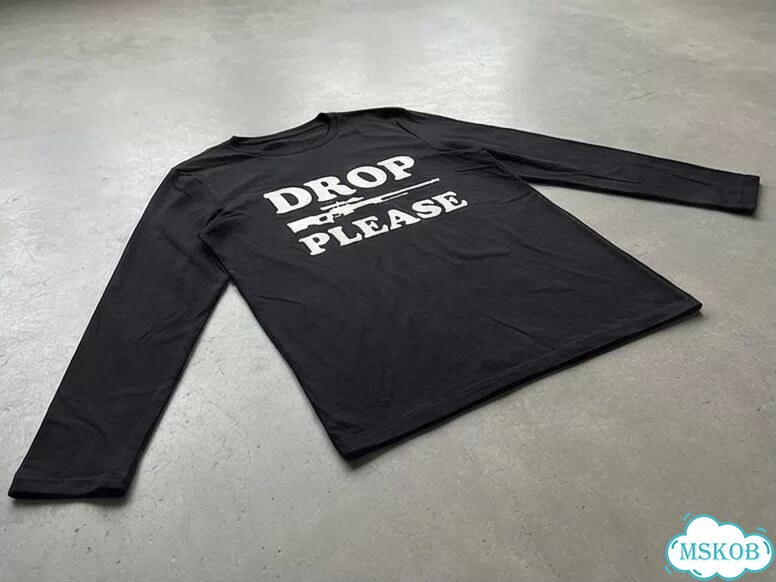 Лонгслив мужской черный Drop please streetwear vintage AD0027 фото 3