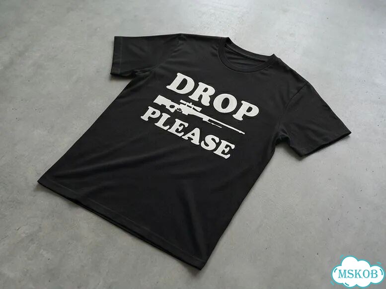 Футболка мужская черная Drop please streetwear vintage AD0027 фото 2