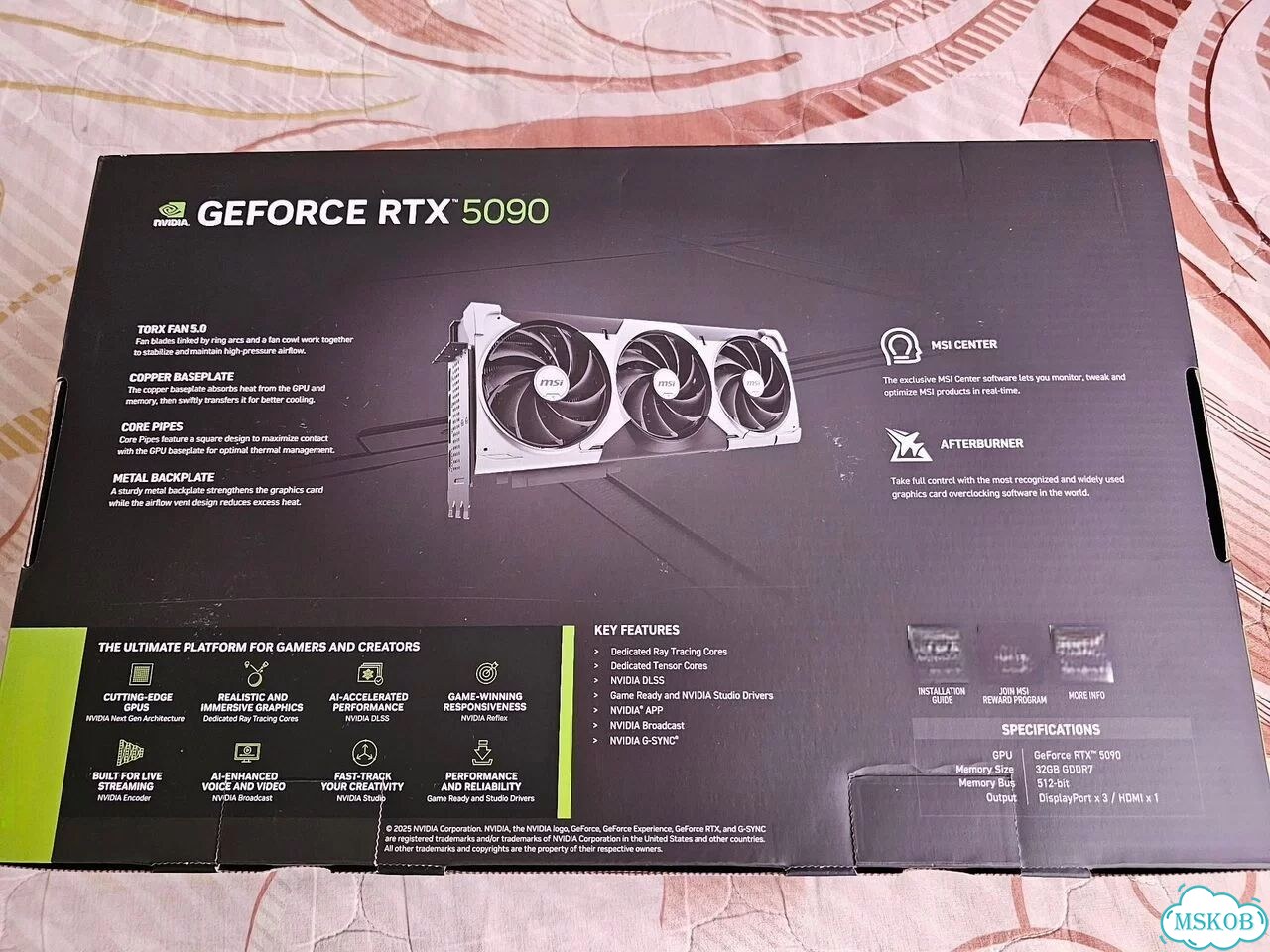 Видеокарта RTX 5090 MSI Ventus 3x oc edition фото 3