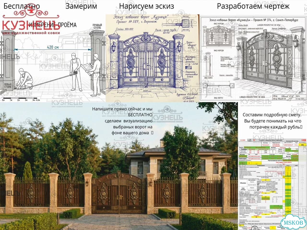 Ворота кованые фото 6