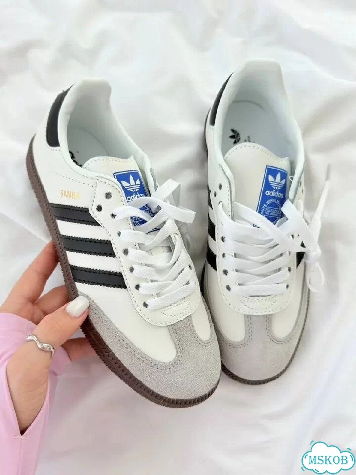 Кеды Adidas Samba White Black Shoes фото 2