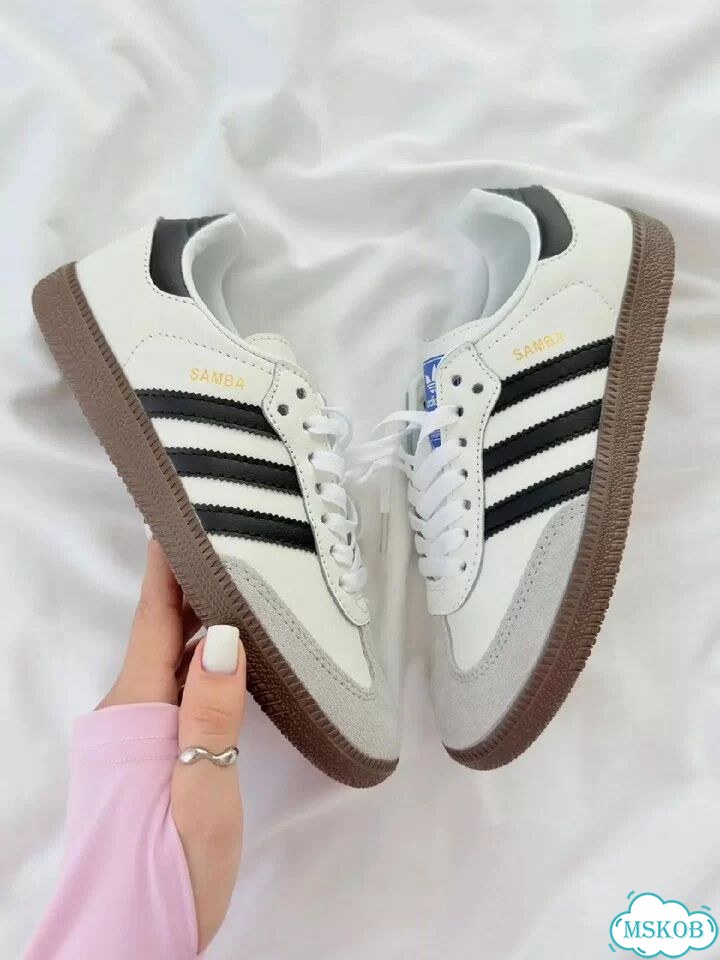 Кеды Adidas Samba White Black Shoes фото 3