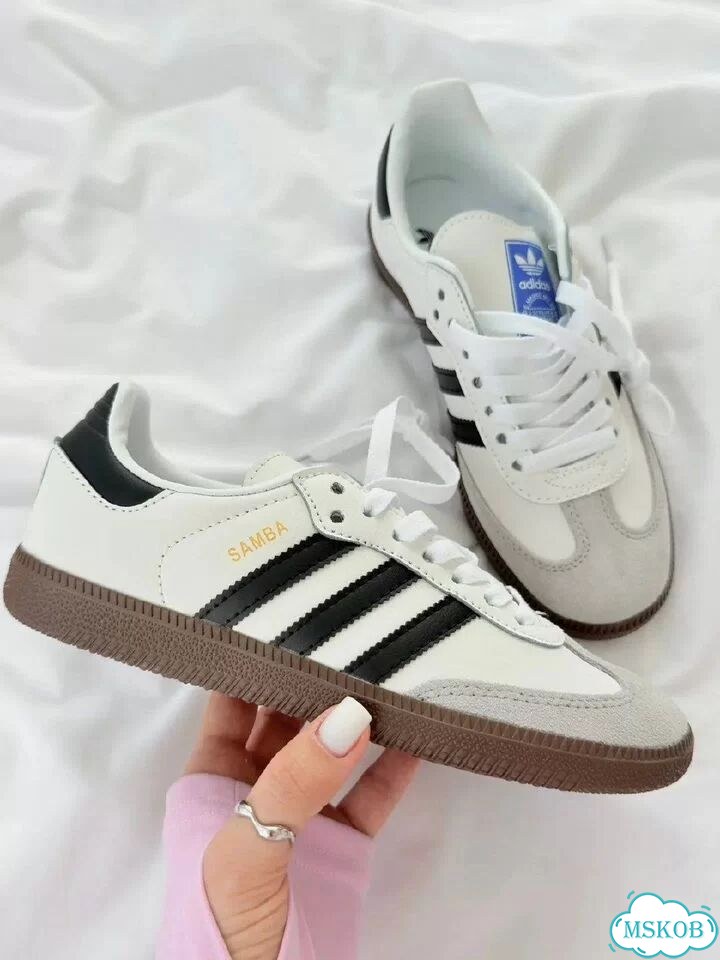 Кеды Adidas Samba White Black Shoes фото 5