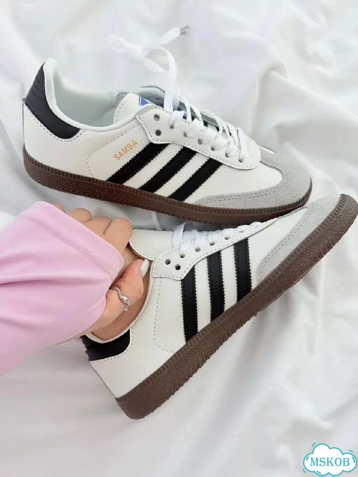 Кеды Adidas Samba White Black Shoes фото 6