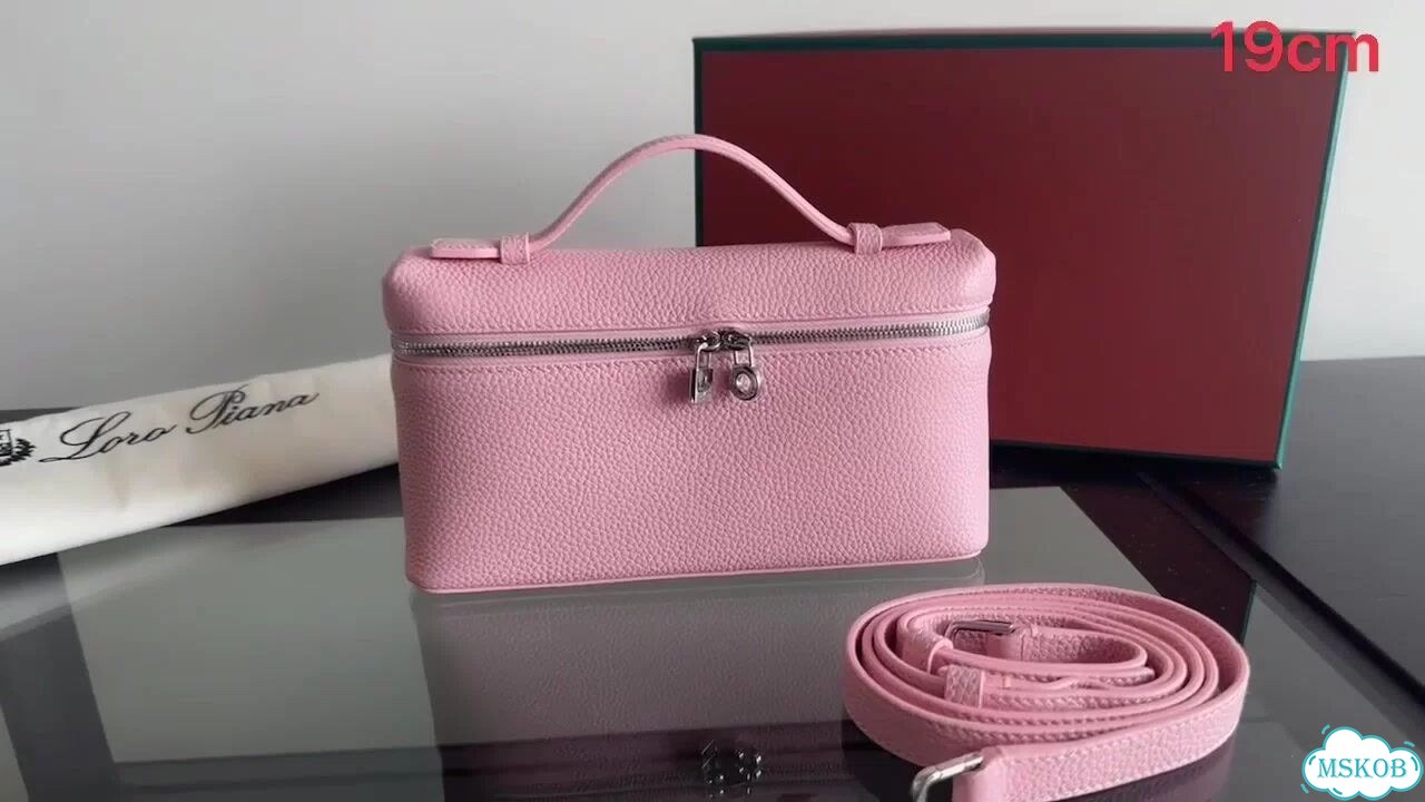 Сумка loro piana 19 cm розовый цвет фото 1