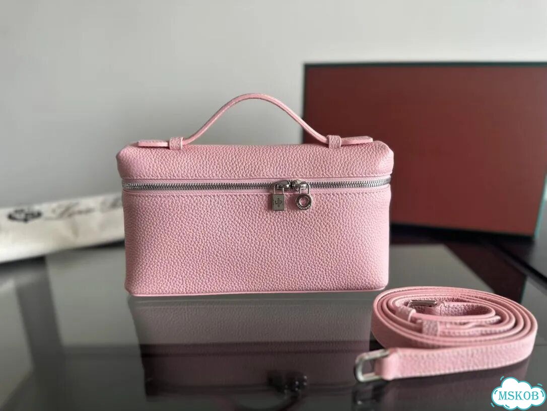 Сумка loro piana 19 cm розовый цвет фото 2