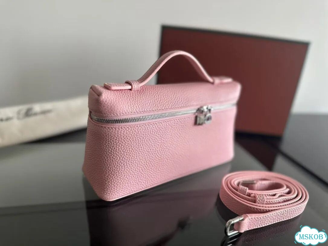 Сумка loro piana 19 cm розовый цвет фото 4