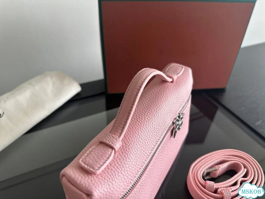 Сумка loro piana 19 cm розовый цвет фото 6