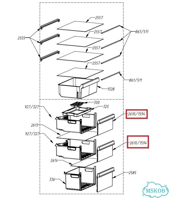 Панель ящика для мороз. камеры Beko 4640620400 фото 4