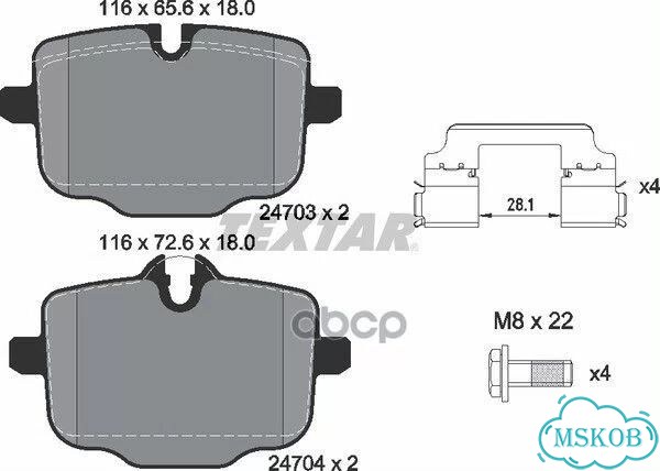 Колодки тормозные дисковые задн BMW: 5 (F10) 10 фото 1