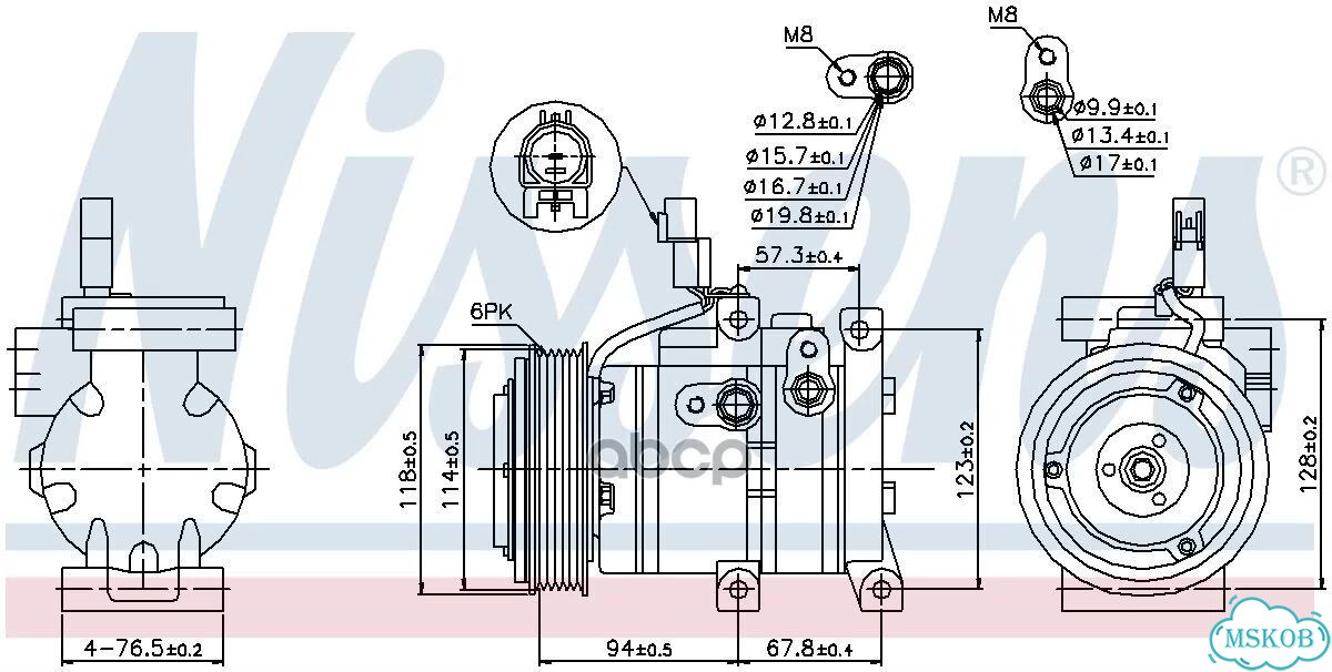 Компрессор кондиционера hyundai accent (RB) (11) фото 6