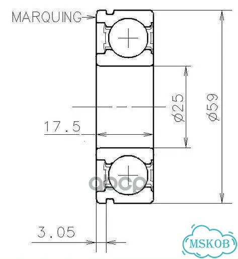 Подшипник шариковый 59X25X17.5 LADA Largus фото 3