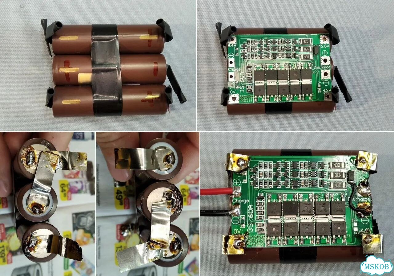 Сборки аккумуляторов на заказ с BMS 3S, 4S, 10S фото 1