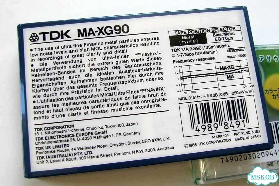 Аудиокассеты TDK MA-XG 90 Metal Japan 1986 г фото 6