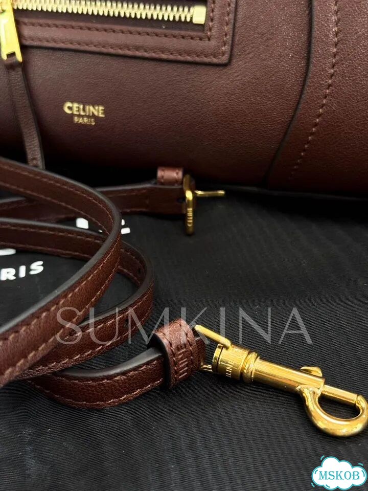 Сумка Celine Little Luggage бордовая фото 4